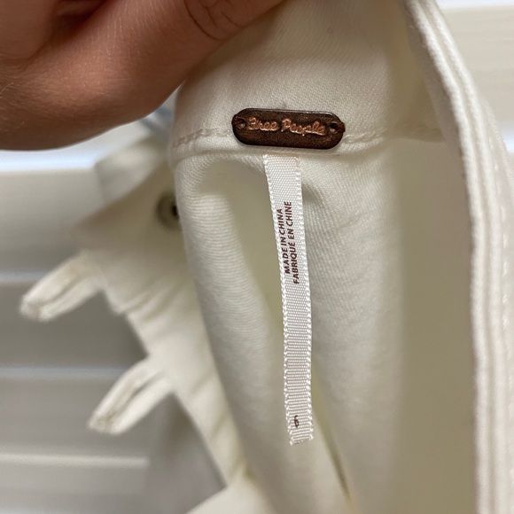 Free People White Denim Mini Skirt - Size 6 - Picture 5 of 6